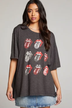 Cheap Chaser Brand Rolling Stones Multi Logo One Size Tee