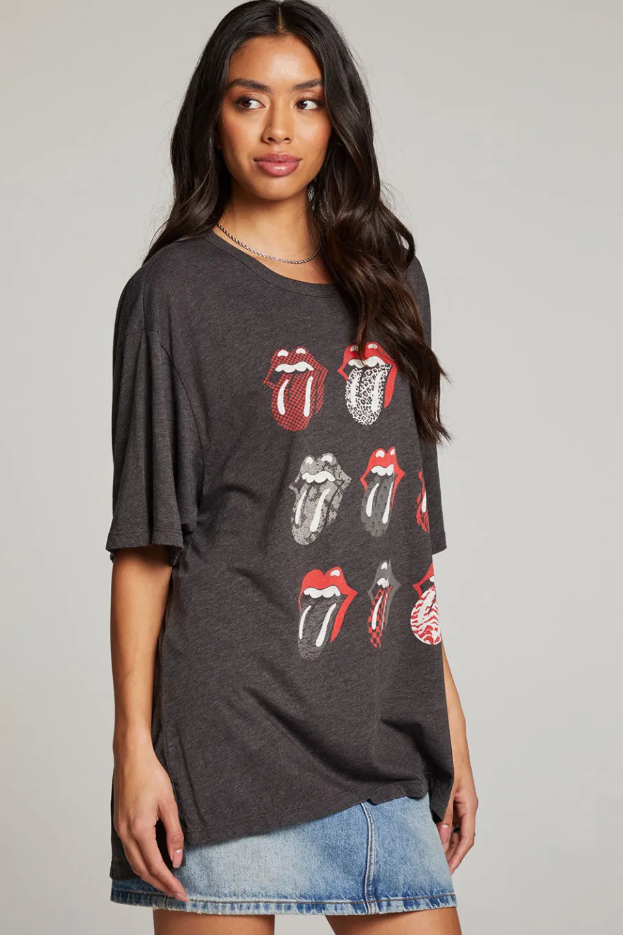 Cheap Chaser Brand Rolling Stones Multi Logo One Size Tee