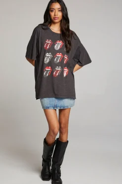 Cheap Chaser Brand Rolling Stones Multi Logo One Size Tee
