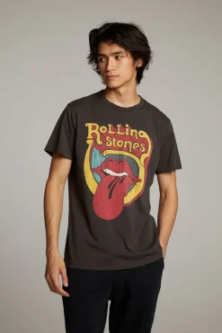 Cheap Chaser Brand Rolling Stones Retro Logo Crew Neck Tee