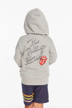 Cheap Chaser Brand Rolling Stones Script Logo Boys Zip-up Hoodie