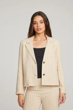 Shop Chaser Brand Santanaa White Pinstripe Blazer