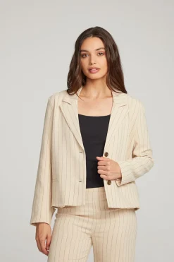 Shop Chaser Brand Santanaa White Pinstripe Blazer