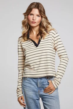 Flash Sale Chaser Brand Sausalito Black Sand Stripe Long Sleeve