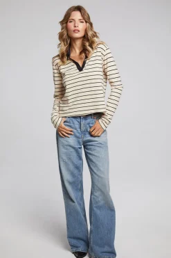 Flash Sale Chaser Brand Sausalito Black Sand Stripe Long Sleeve