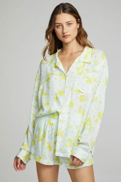 Outlet Chaser Brand Saville Button Down - Baby Blue Daisy Floral