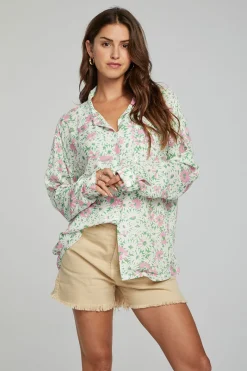 Online Chaser Brand Saville Button Down - Grass Daisy Floral