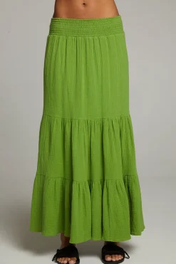 Best Sale Chaser Brand Seal Piquant Green Maxi Skirt