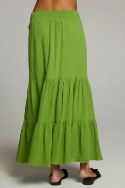 Best Sale Chaser Brand Seal Piquant Green Maxi Skirt