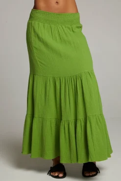Best Sale Chaser Brand Seal Piquant Green Maxi Skirt