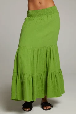 Best Sale Chaser Brand Seal Piquant Green Maxi Skirt