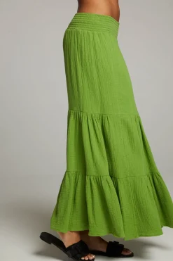 Best Sale Chaser Brand Seal Piquant Green Maxi Skirt
