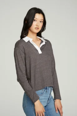Sale Chaser Brand Semi Cropped Polo Boxy Short Sleeve Tee