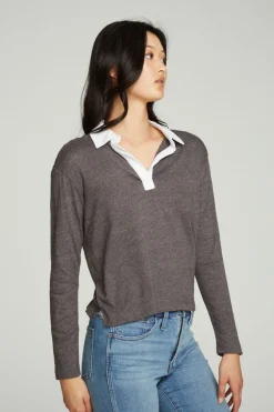 Sale Chaser Brand Semi Cropped Polo Boxy Short Sleeve Tee