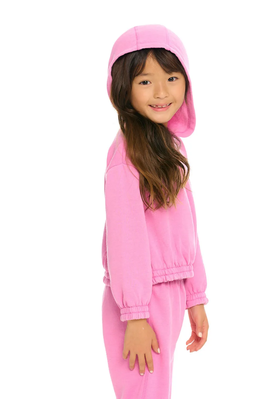 Cheap Chaser Brand Semi Cropped Shirred Hoodie Pullover