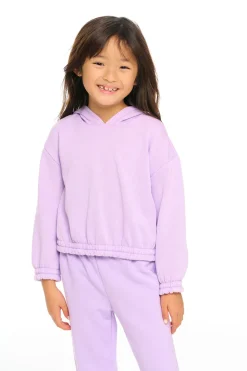 Hot Chaser Brand Semi Cropped Shirred Hoodie Pullover