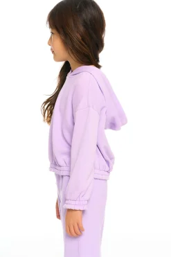Hot Chaser Brand Semi Cropped Shirred Hoodie Pullover