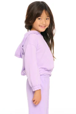 Hot Chaser Brand Semi Cropped Shirred Hoodie Pullover