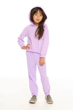 Hot Chaser Brand Semi Cropped Shirred Hoodie Pullover