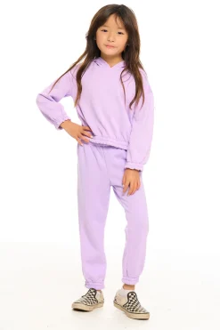 Hot Chaser Brand Semi Cropped Shirred Hoodie Pullover