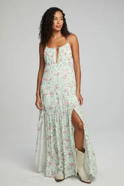 Sale Chaser Brand Seren Maxi Dress - Grass Daisy Floral