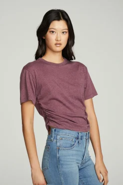 Clearance Chaser Brand Short Sleeve Crew Neck Shirred Side Tee