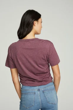 Clearance Chaser Brand Short Sleeve Crew Neck Shirred Side Tee