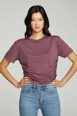 Clearance Chaser Brand Short Sleeve Crew Neck Shirred Side Tee