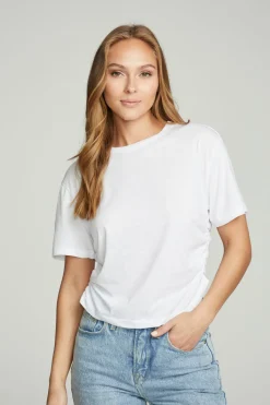 Sale Chaser Brand Short Sleeve Crew Neck Shirred Side Tee