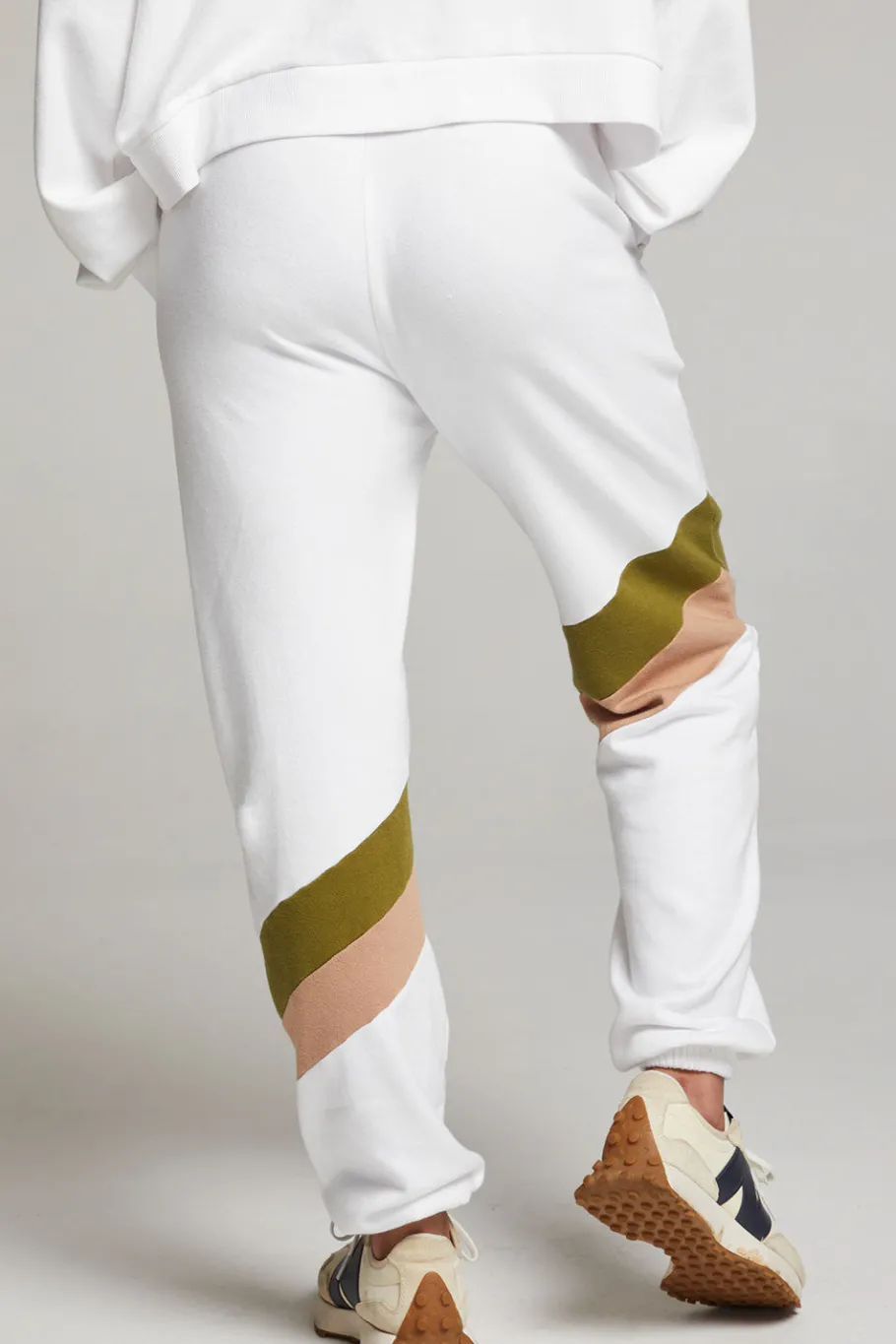 New Chaser Brand Skull Sand Color Block Joggers