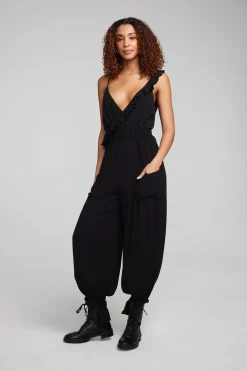 Sale Chaser Brand Slash Shadow Black Jumpsuit