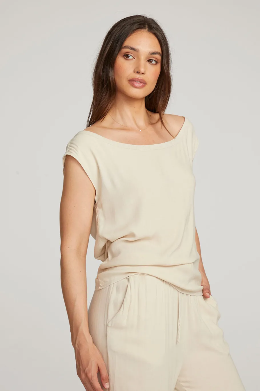 Hot Chaser Brand Sleeveless Bark Dolman Tee