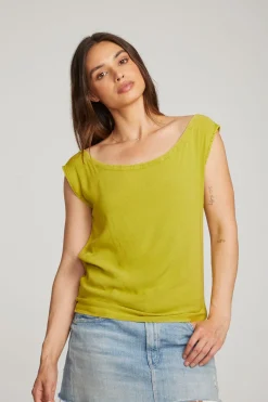 Fashion Chaser Brand Sleeveless Citron Dolman Tee