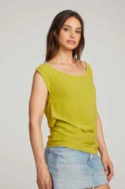 Fashion Chaser Brand Sleeveless Citron Dolman Tee