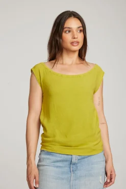 Fashion Chaser Brand Sleeveless Citron Dolman Tee