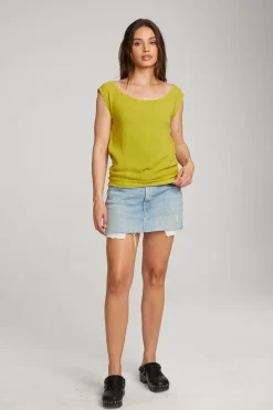 Fashion Chaser Brand Sleeveless Citron Dolman Tee