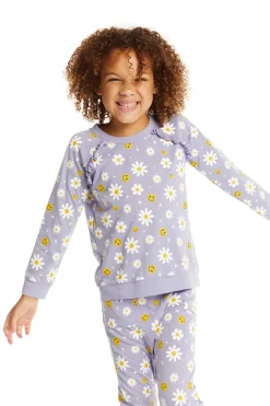 Shop Chaser Brand Smiley Daisies Long Sleeve Ruffle Top