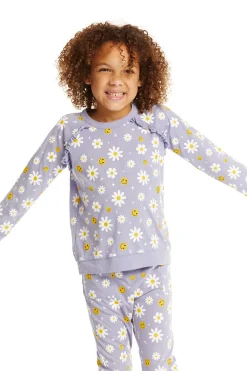 Shop Chaser Brand Smiley Daisies Long Sleeve Ruffle Top