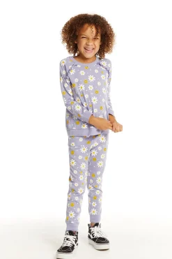 Shop Chaser Brand Smiley Daisies Long Sleeve Ruffle Top