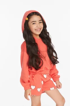 Discount Chaser Brand Smiley Flower & Hearts Girls Pullover Hoodie