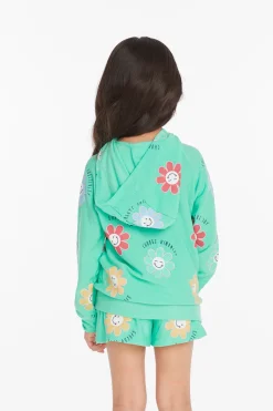 Cheap Chaser Brand Smiley Flower Girls Zip-up Hoodie