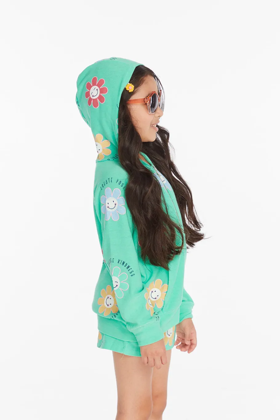 Cheap Chaser Brand Smiley Flower Girls Zip-up Hoodie