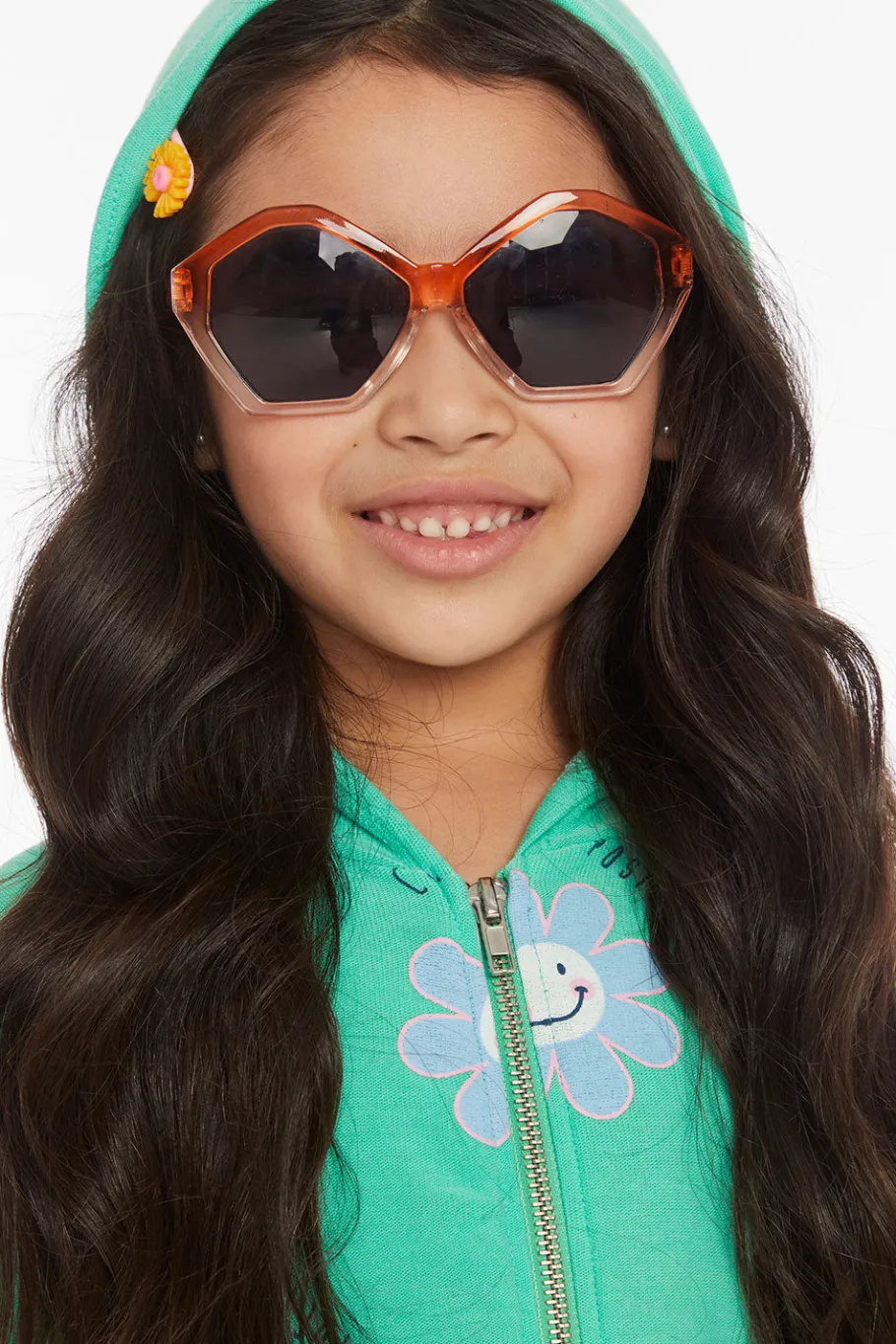 Cheap Chaser Brand Smiley Flower Girls Zip-up Hoodie