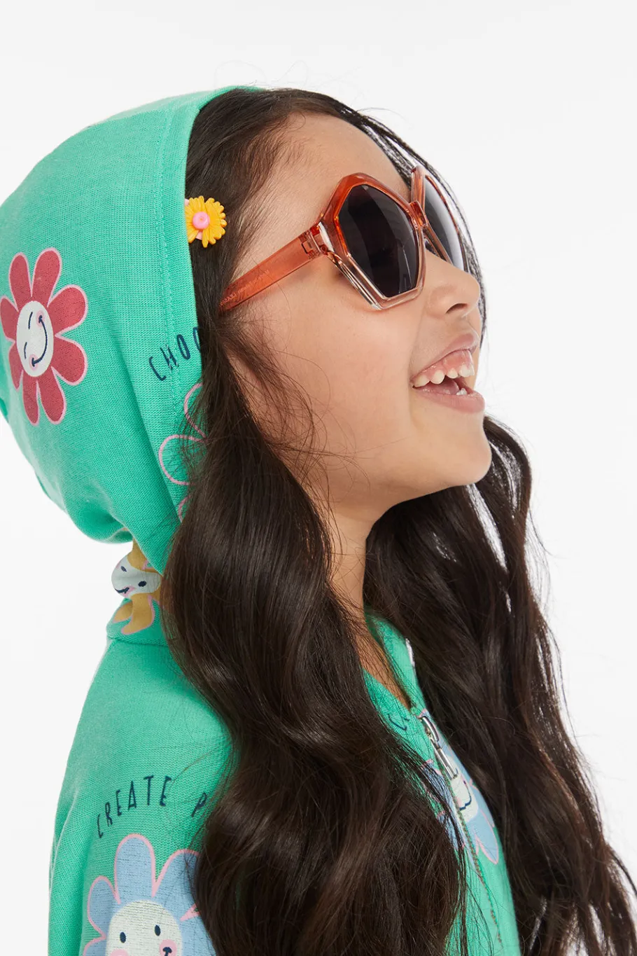 Cheap Chaser Brand Smiley Flower Girls Zip-up Hoodie