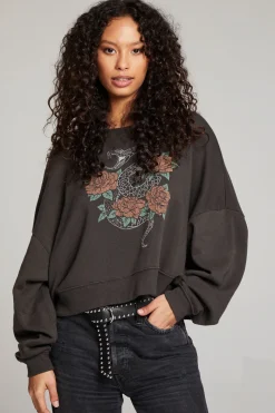 Sale Chaser Brand Snake & Roses Pullover
