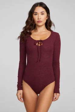 Outlet Chaser Brand Spelly Wine Red Bodysuit