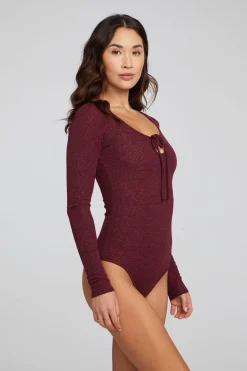 Outlet Chaser Brand Spelly Wine Red Bodysuit