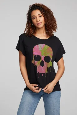 Discount Chaser Brand Spin Paint Skull Tee