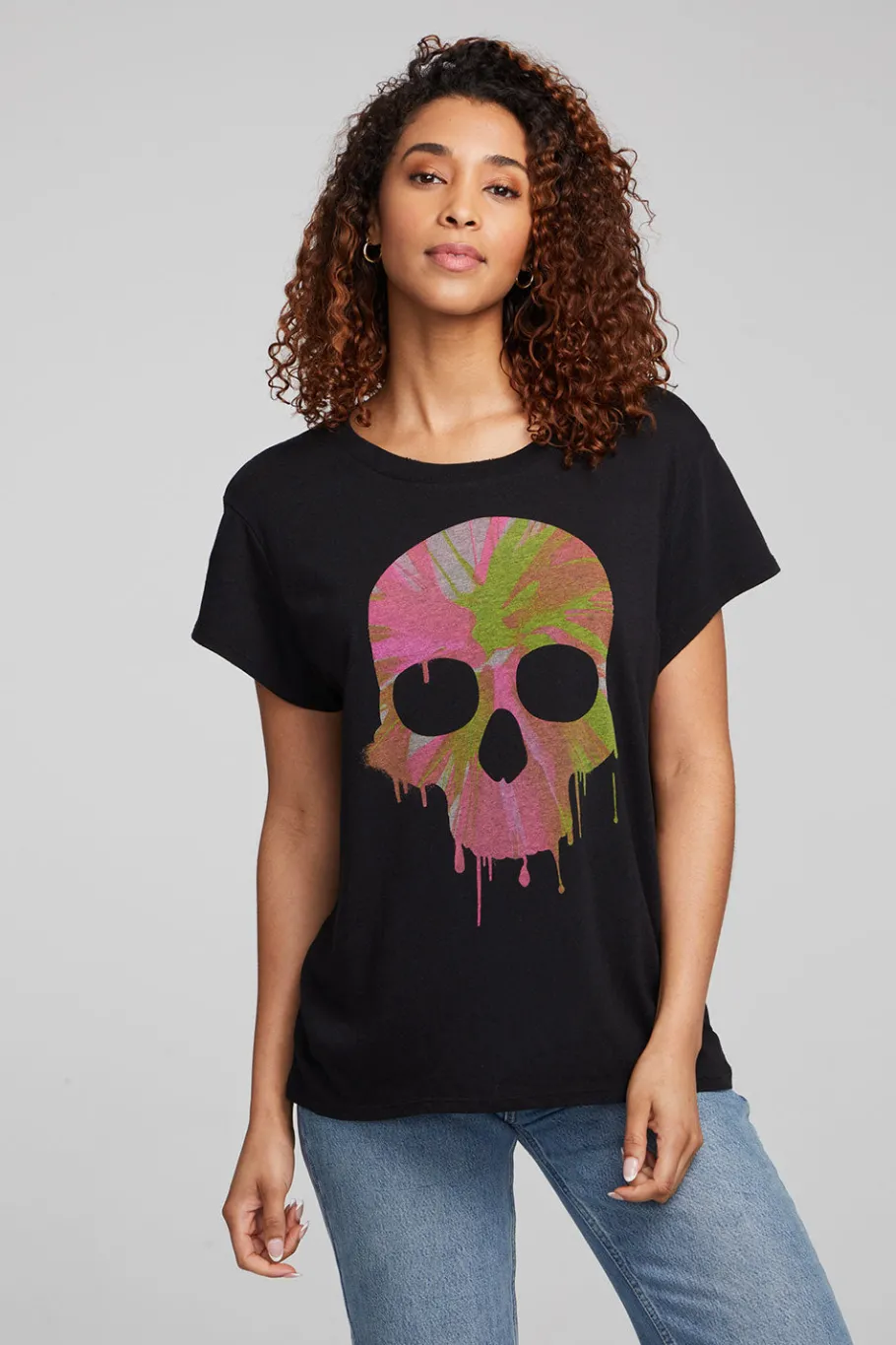 Discount Chaser Brand Spin Paint Skull Tee