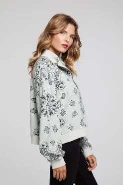 Cheap Chaser Brand Stella Matcha Half Zip Pullover